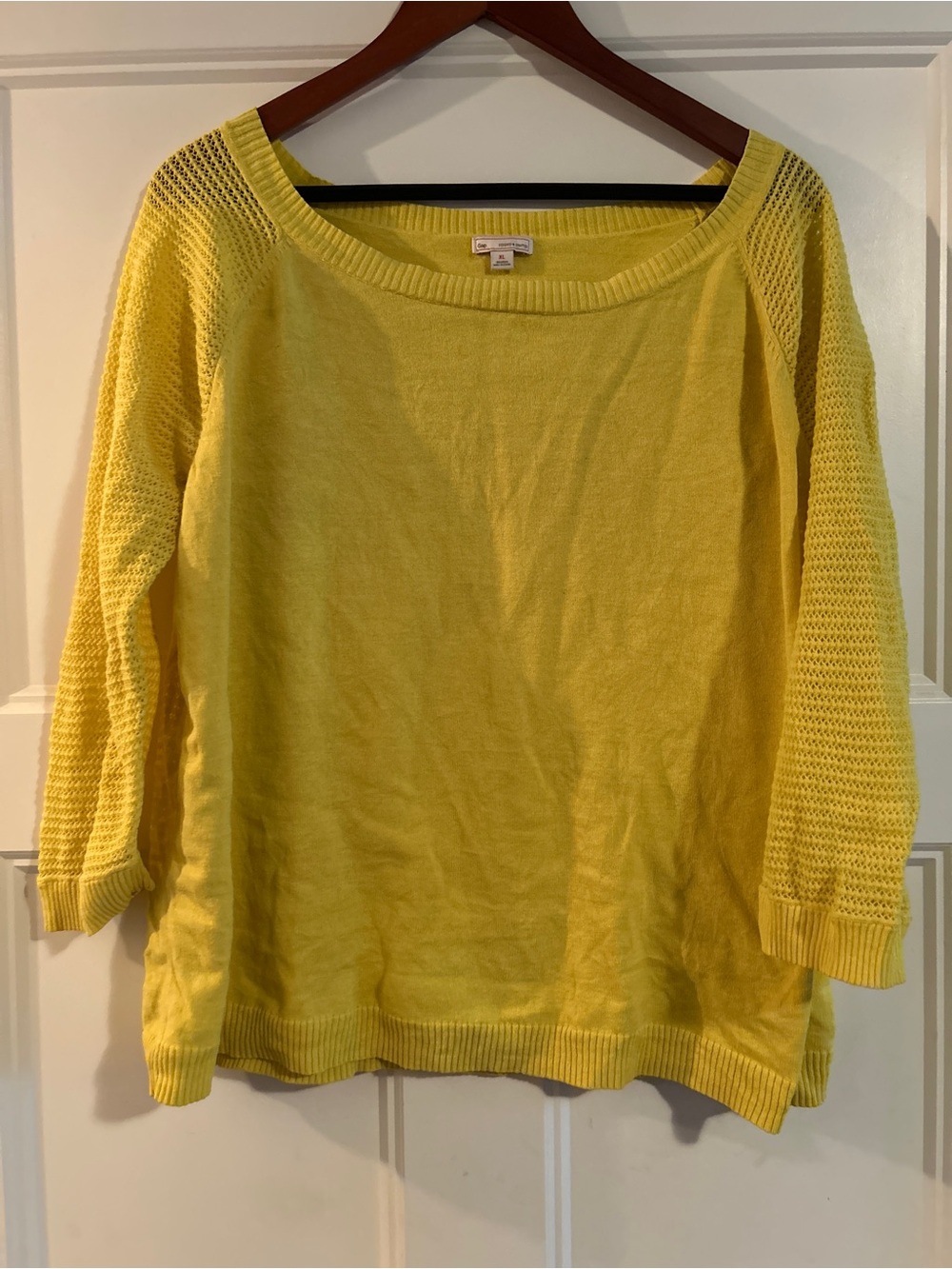 GAP Women's  Yellow Scoop Neck Sweater
